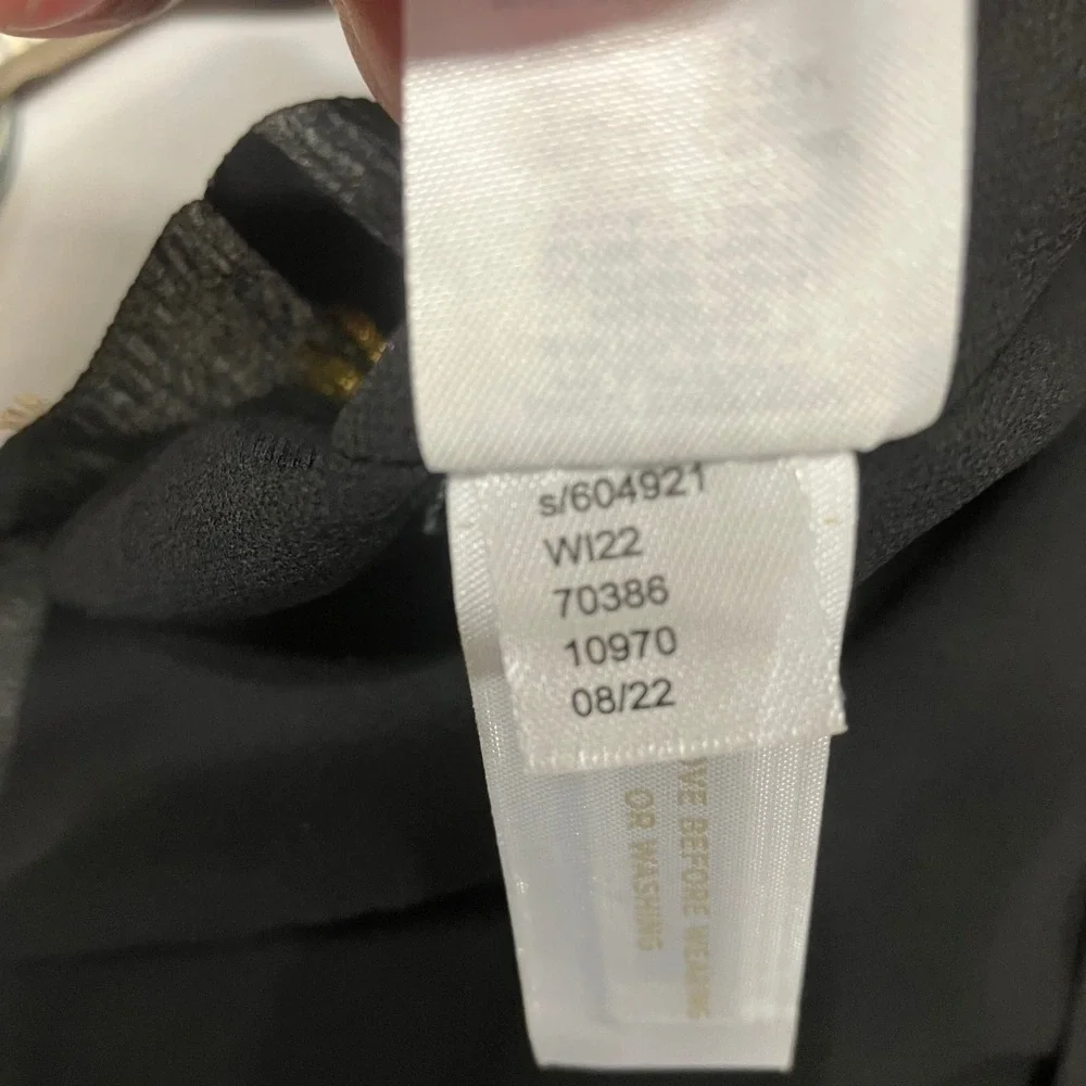 Ann Taylor Black Gold Metallic Dot Kimono Open Front Jacket M/L Black Label NWT - Picture 6 of 8